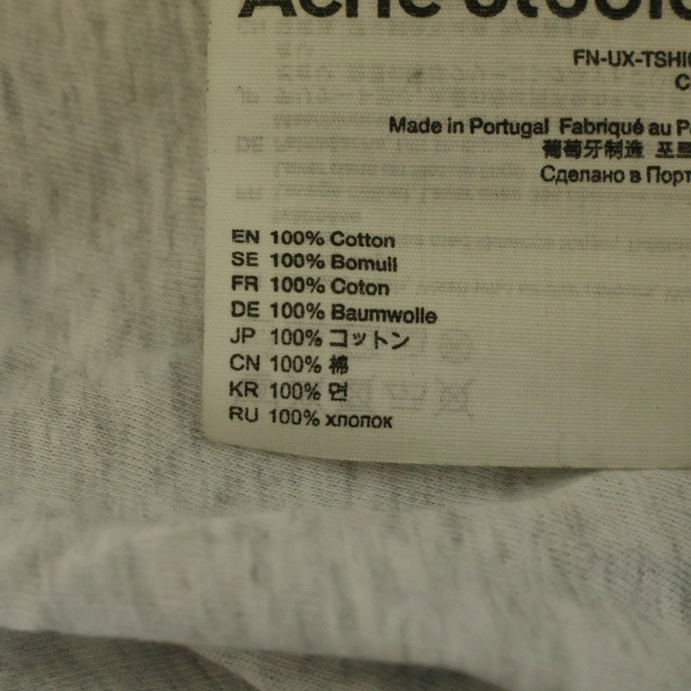 Acne Studios(アクネ ストゥディオズ) ヴィンテージ加工 フロントロゴプリント 半袖Tシャツ カットソー グレー FN-UX-TSHI000017-CL0201