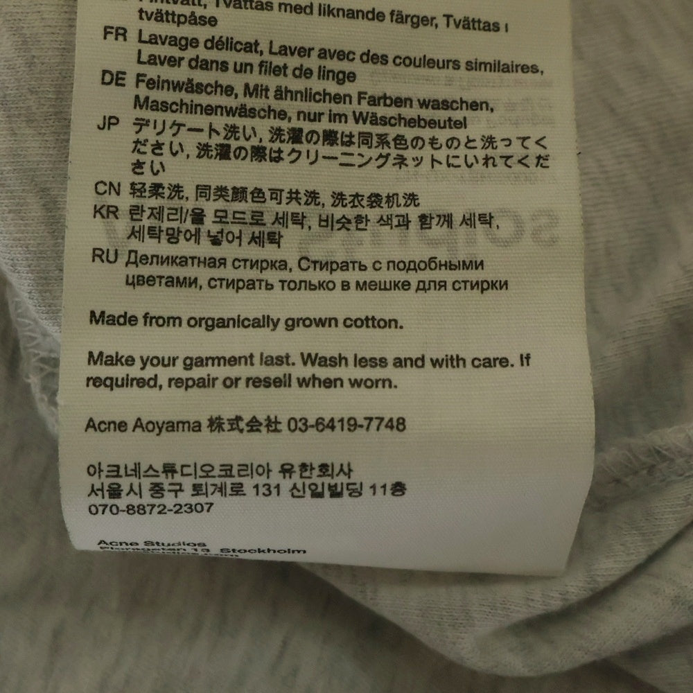 Acne Studios(アクネ ストゥディオズ) ヴィンテージ加工 フロントロゴプリント 半袖Tシャツ カットソー グレー FN-UX-TSHI000017-CL0201