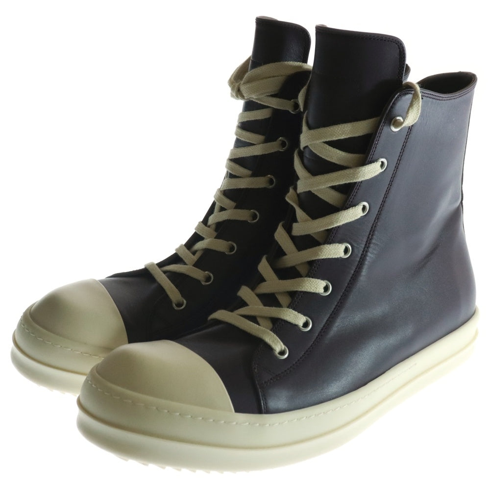 Rick Owens(リックオウエンス) RAMONES ラモーンズ サイドジップ レザーハイカットスニーカー パープル 43
