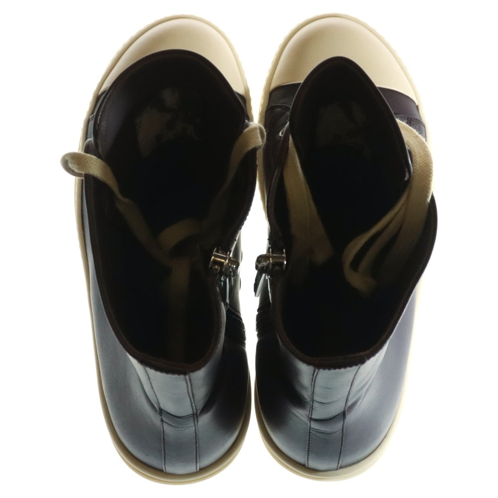 Rick Owens(リックオウエンス) RAMONES ラモーンズ サイドジップ レザーハイカットスニーカー パープル 43