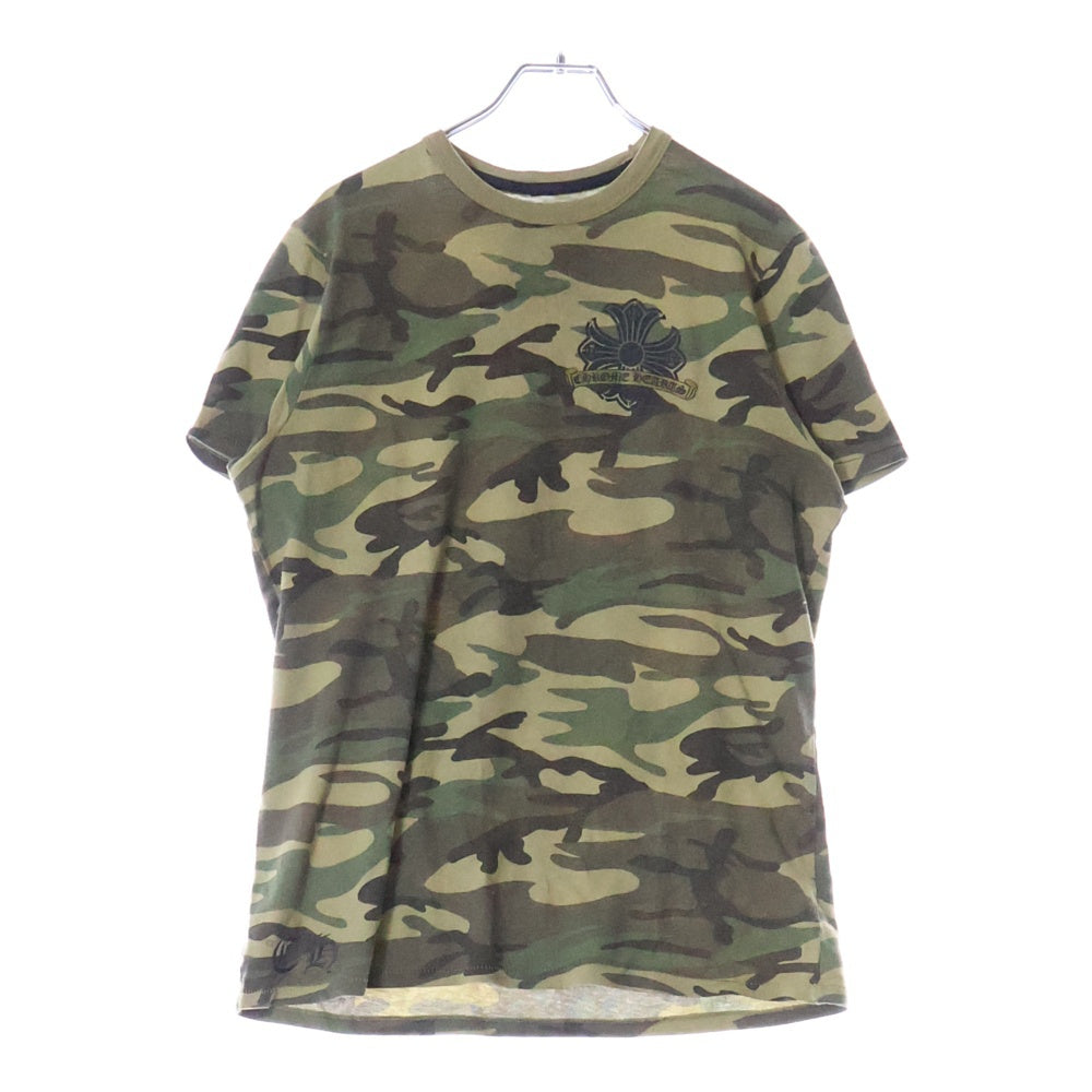 CHROME HEARTS(クロムハーツ) CHクロス スクロールラベル カモ柄 半袖Tシャツ カーキ 迷彩