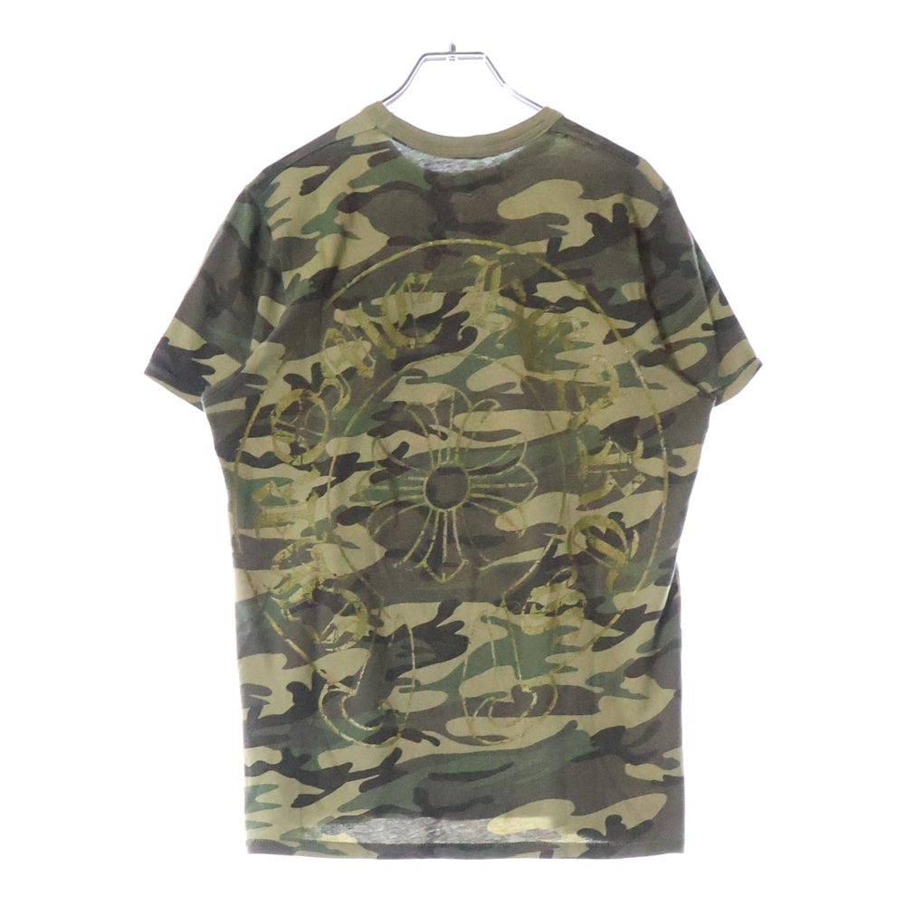 CHROME HEARTS(クロムハーツ) CHクロス スクロールラベル カモ柄 半袖Tシャツ カーキ 迷彩