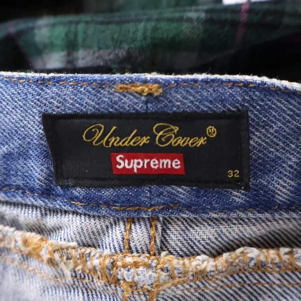 SUPREME(シュプリーム) 23SS ×UNDERCOVER Layered Jean アンダーカバー チェックシャツ レイヤードデニムパンツ インディゴ