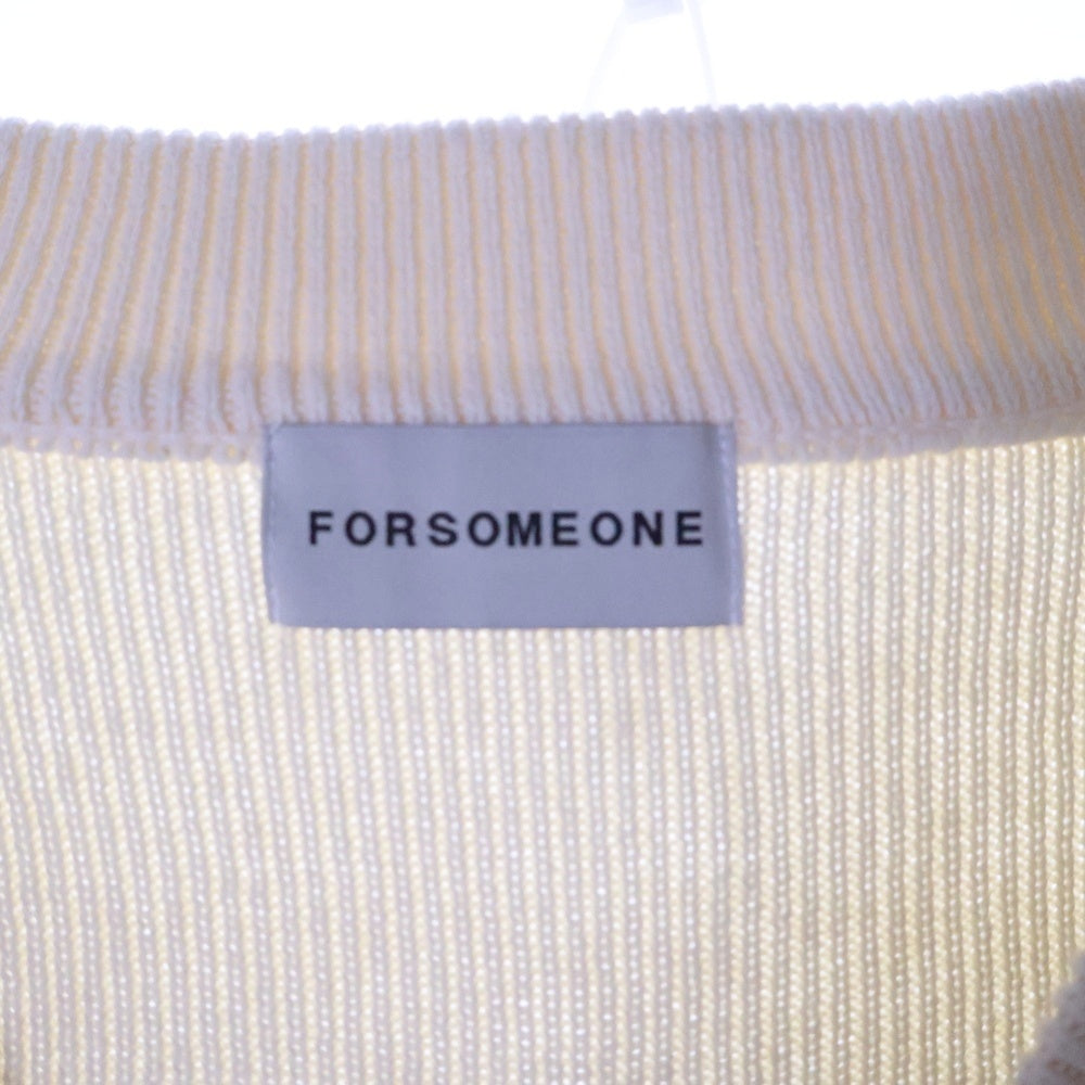 FORSOMEONE(フォーサムワン) リネン コットン ニットカーディガン アイボリー/グリーン78000904