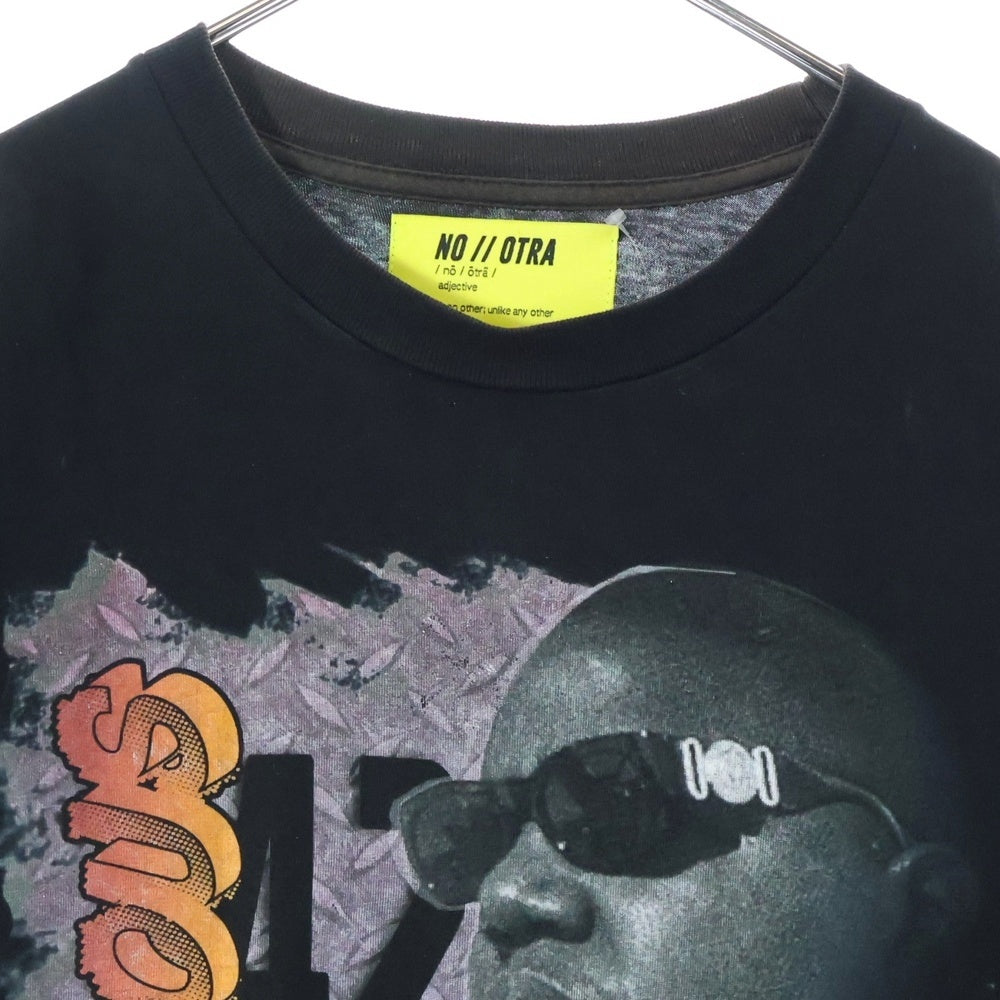 NO BRAND(ノーブランド) NO//OTRA ノートリアスBIG 2PAC 両面プリント 半袖Tシャツ ブラック