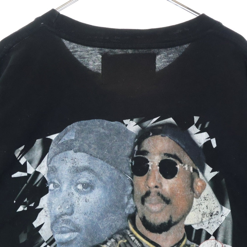 NO BRAND(ノーブランド) NO//OTRA ノートリアスBIG 2PAC 両面プリント 半袖Tシャツ ブラック