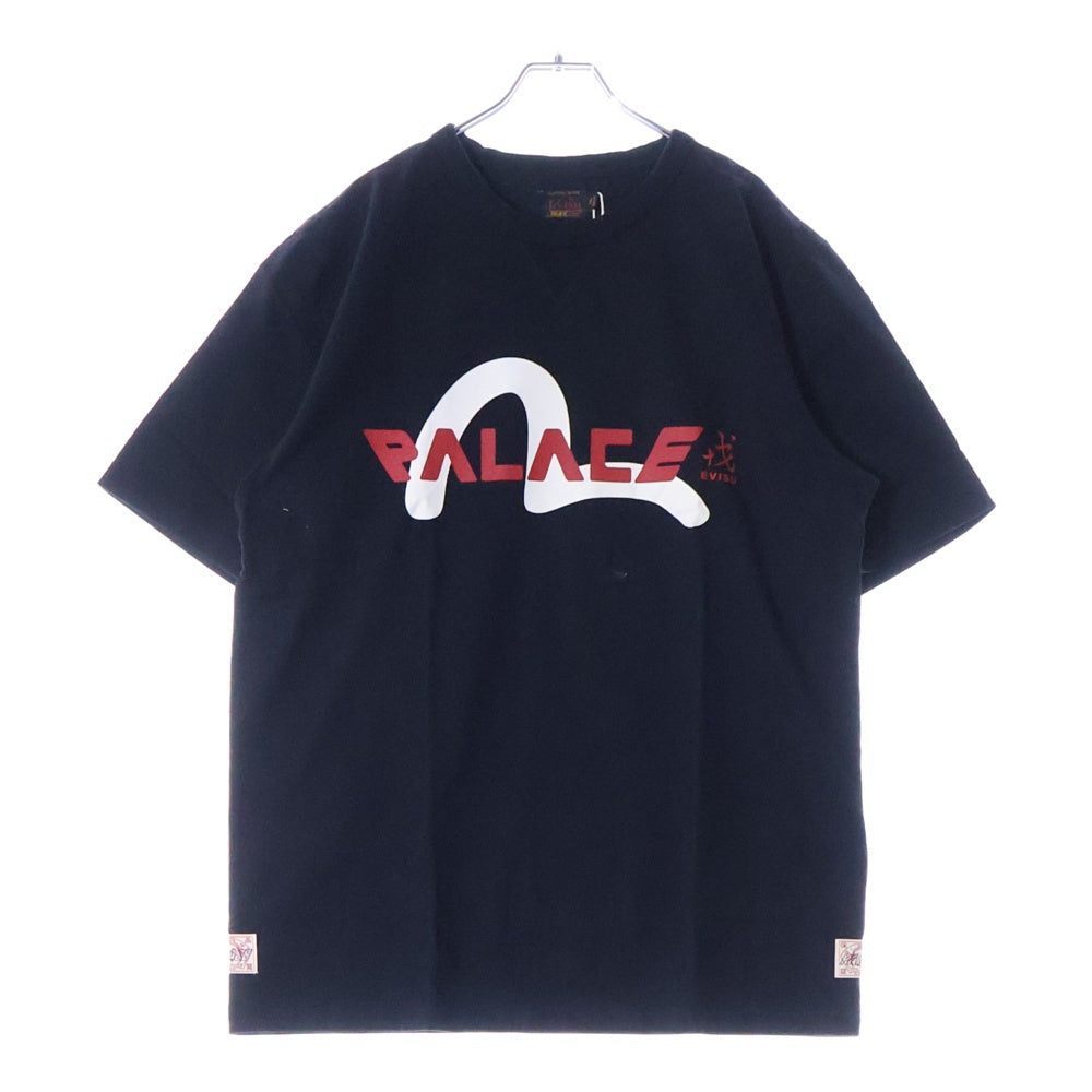 Palace Skateboards(パレススケートボーズ) ×EVISU エヴィス ロゴプリント 半袖 Tシャツ ブラック