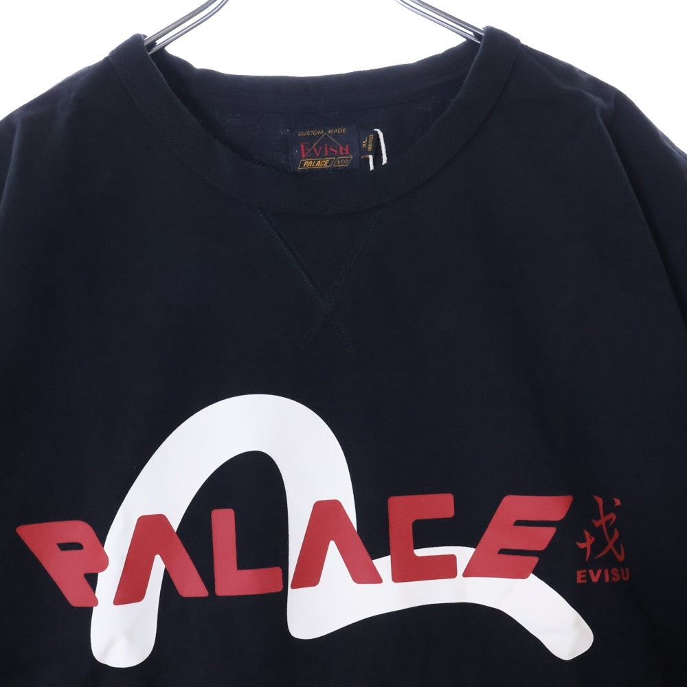 Palace Skateboards(パレススケートボーズ) ×EVISU エヴィス ロゴプリント 半袖 Tシャツ ブラック