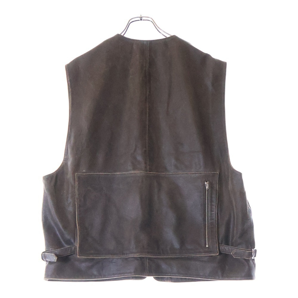 SUPREME(シュプリーム) 25SS Leather Cargo Vest ラムレザー カーゴベスト ブラウン