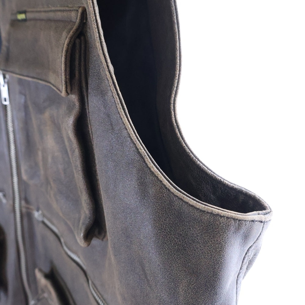 SUPREME(シュプリーム) 25SS Leather Cargo Vest ラムレザー カーゴベスト ブラウン