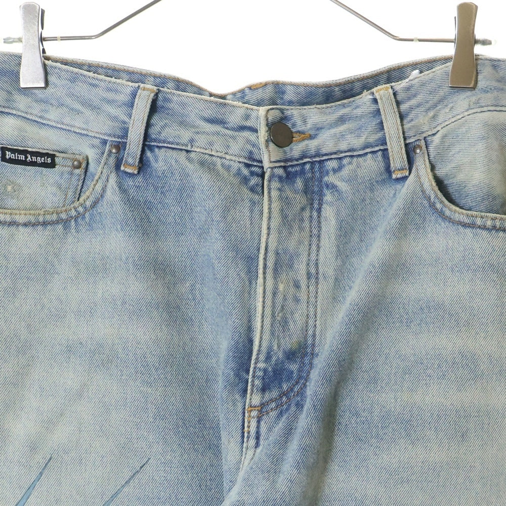 Palm Angels(パームエンジェルス) Sacred Heart Jeans ハートプリント スリムフィットデニムパンツ ジーンズ インディゴ