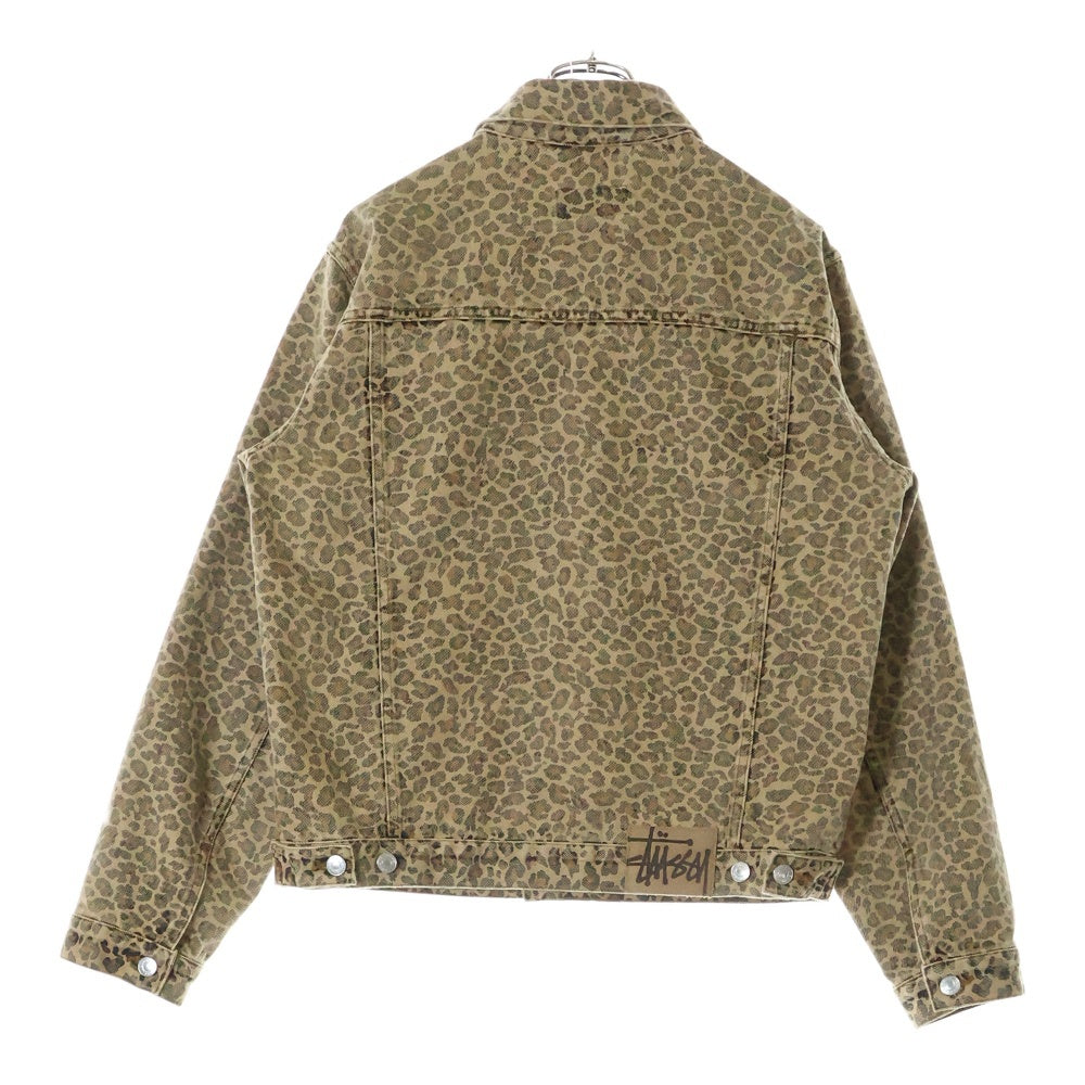 STUSSY(ステューシー) 25SS TRUCKER JACKET DENIM トラッカーデニムジャケット レオパード ヴィンテージ加工 ブラウン 115839