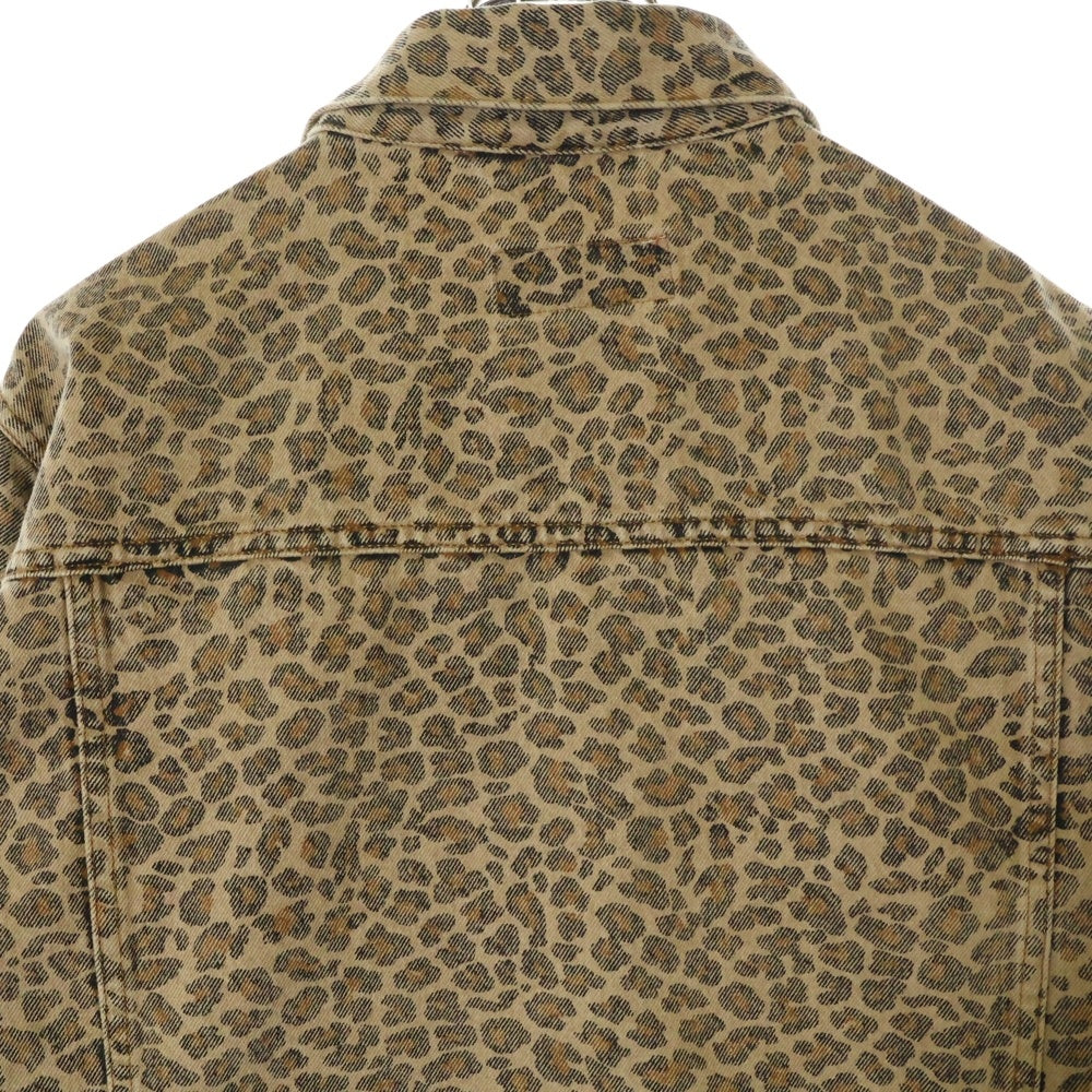 STUSSY(ステューシー) 25SS TRUCKER JACKET DENIM トラッカーデニムジャケット レオパード ヴィンテージ加工 ブラウン 115839