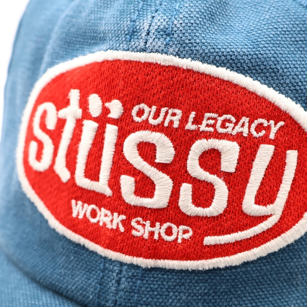 STUSSY(ステューシー) 25SS ×Our Legacy Md Classic Workshop Cap アワーレガシー ロゴワッペン ウォッシュ加工 キャップ 帽子 ブルー 331249