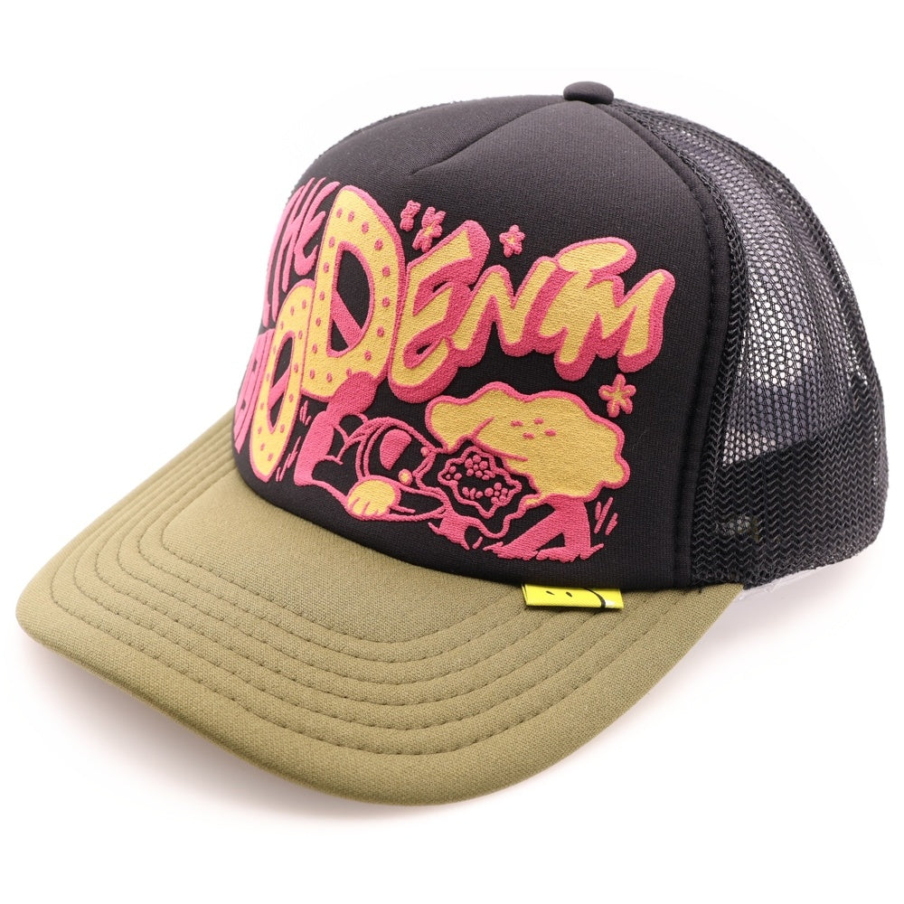 KAPITAL(キャピタル) 25SS THE DENIM DIED トラッカーメッシュキャップ 帽子 ブラック/カーキ K2506XH547