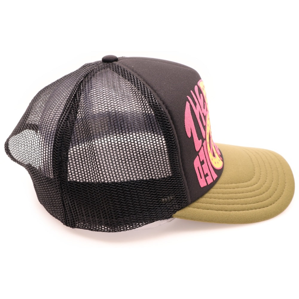 KAPITAL(キャピタル) 25SS THE DENIM DIED トラッカーメッシュキャップ 帽子 ブラック/カーキ K2506XH547