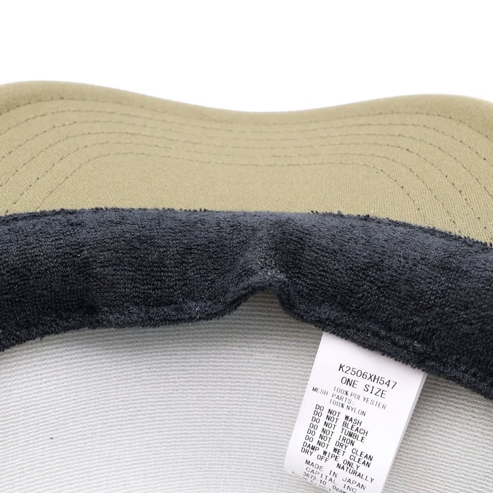 KAPITAL(キャピタル) 25SS THE DENIM DIED トラッカーメッシュキャップ 帽子 ブラック/カーキ K2506XH547