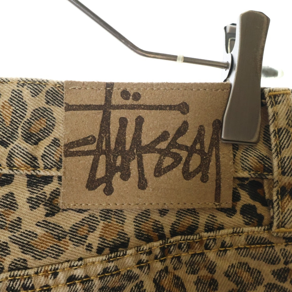 STUSSY(ステューシー) 25SS NEW CLASSIC JEANS DENIM LEOPARD ヴィンテージ加工 レオパード デニム ジーンズ ブラウン 116705