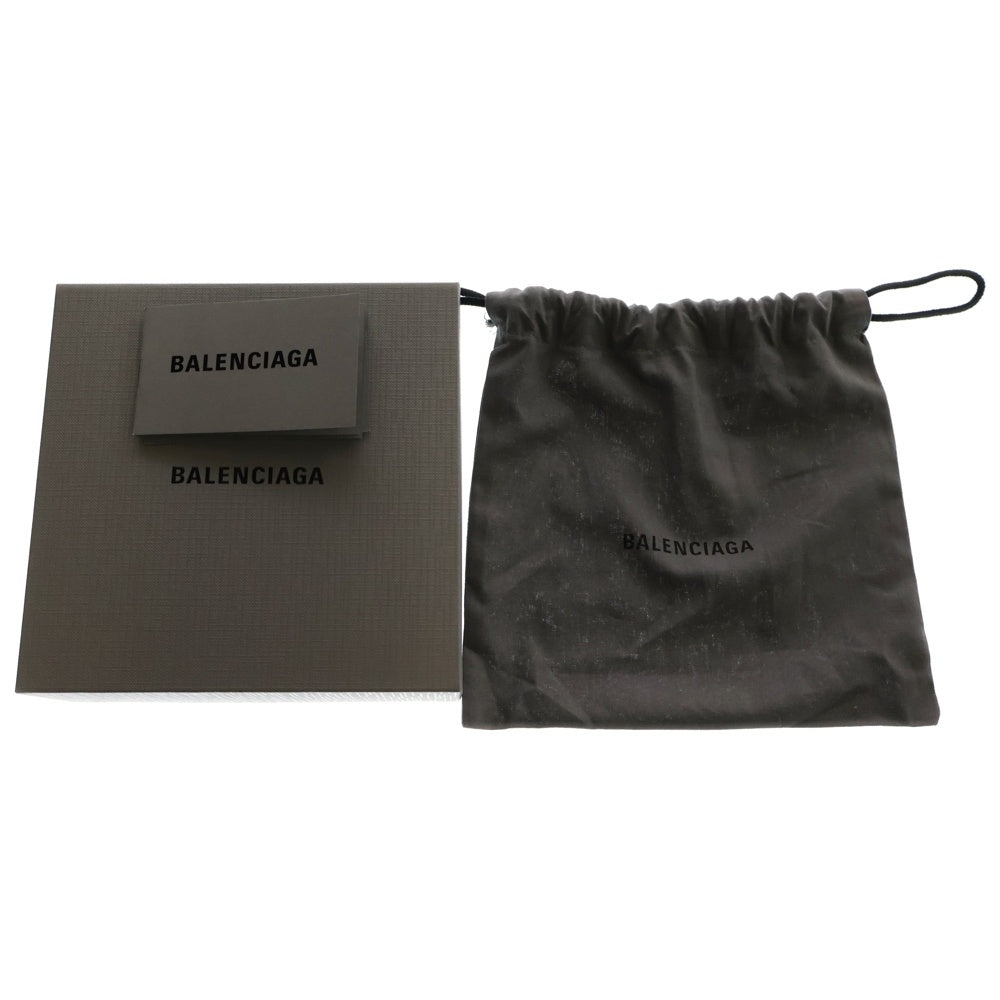 BALENCIAGA(バレンシアガ) BBロゴ シルバーバックル レザーベルト ブラック/シルバー 674181