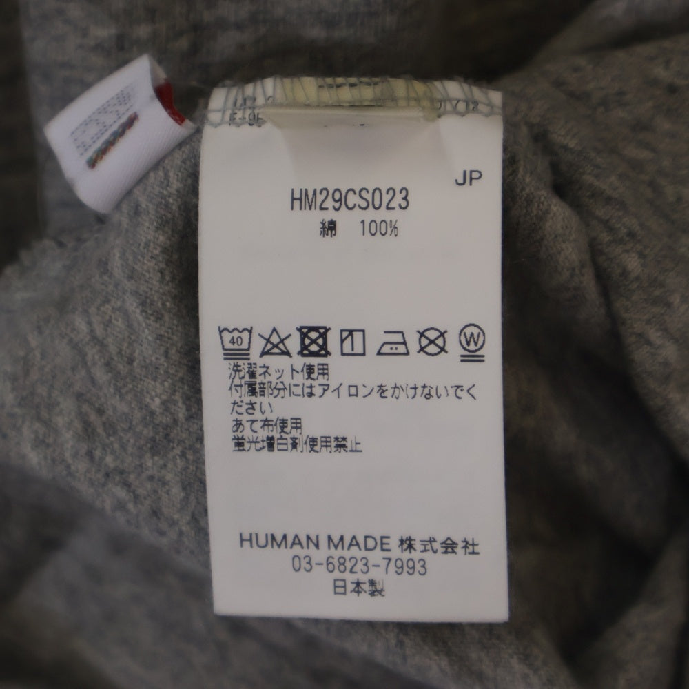 HUMAN MADE(ヒューマンメイド) GRAPHIC L/S T-SHIRT フロントプリント長袖Tシャツ グレー HM29CS023