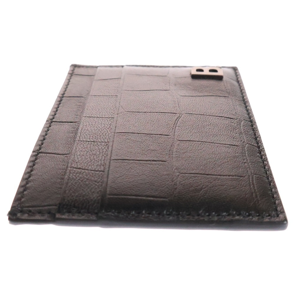BALENCIAGA(バレンシアガ) B DOT ビードット クロコ柄 レザーカードケース ブラック 601347