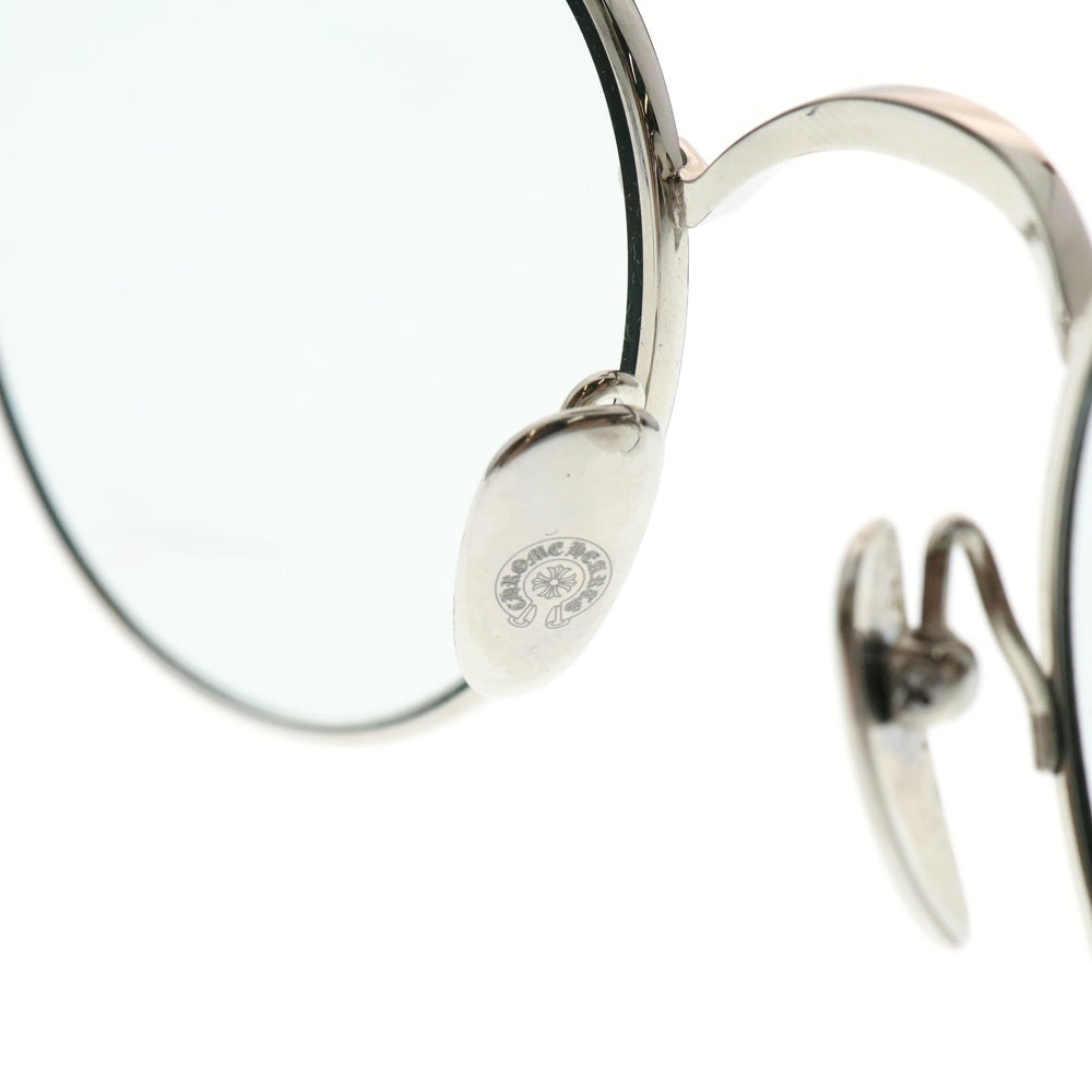 CHROME HEARTS(クロムハーツ) BUBBA-A クロステンプル メタルフレーム ラウンド眼鏡 シルバー