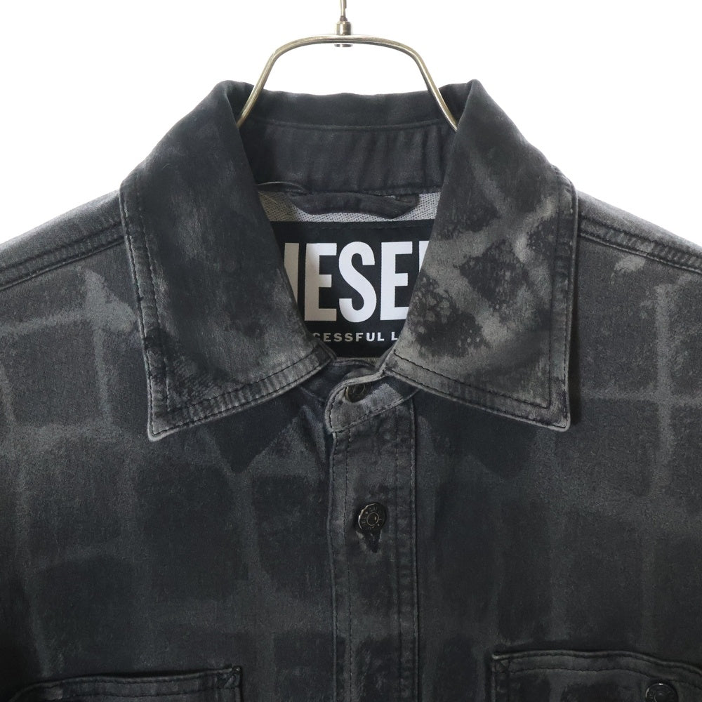 DIESEL(ディーゼル) D-PINKIES-SP ベルト付 デニム長袖シャツ ワンピース レディース ブラック