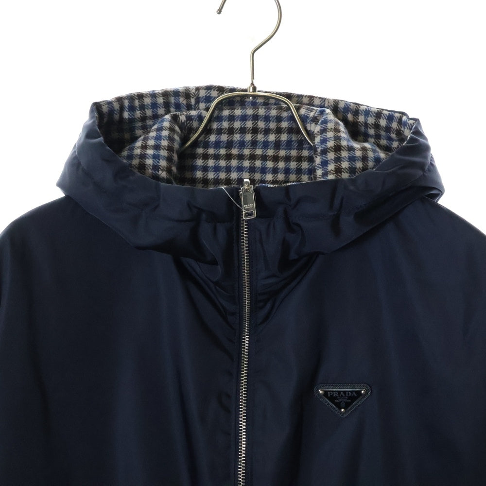 PRADA(プラダ) 24AW Re-Nylon Reversible Nylon Jacket リナイロン トライアングルロゴ リバーシブル ナイロンフーデットジャケット ネイビー29R102 S000 1WQ8