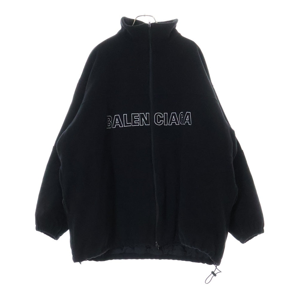 BALENCIAGA(バレンシアガ) 18AW FLEECE TRACK SUIT JACKET ウール フロントロゴ フリーズ ジップアップ ジャケット ブラック 534315 TBU14