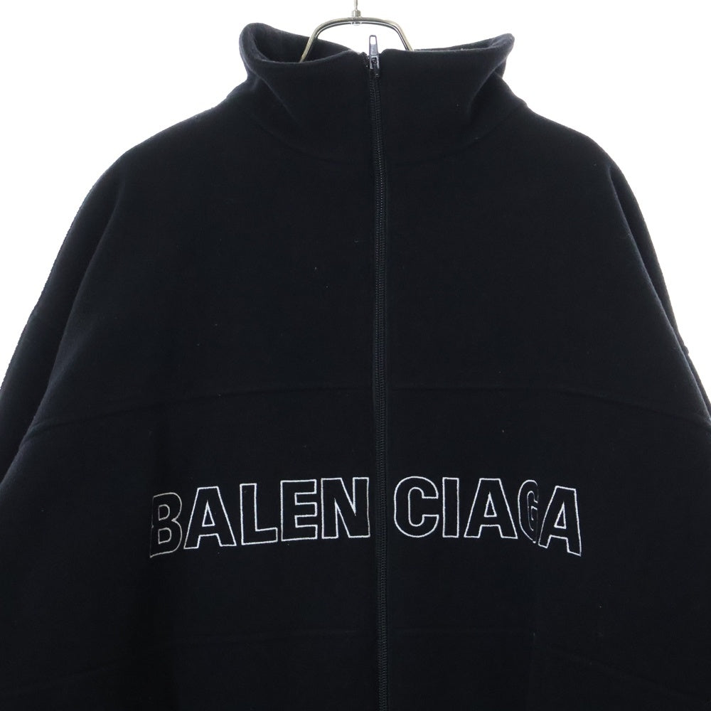 BALENCIAGA(バレンシアガ) 18AW FLEECE TRACK SUIT JACKET ウール フロントロゴ フリーズ ジップアップ ジャケット ブラック 534315 TBU14