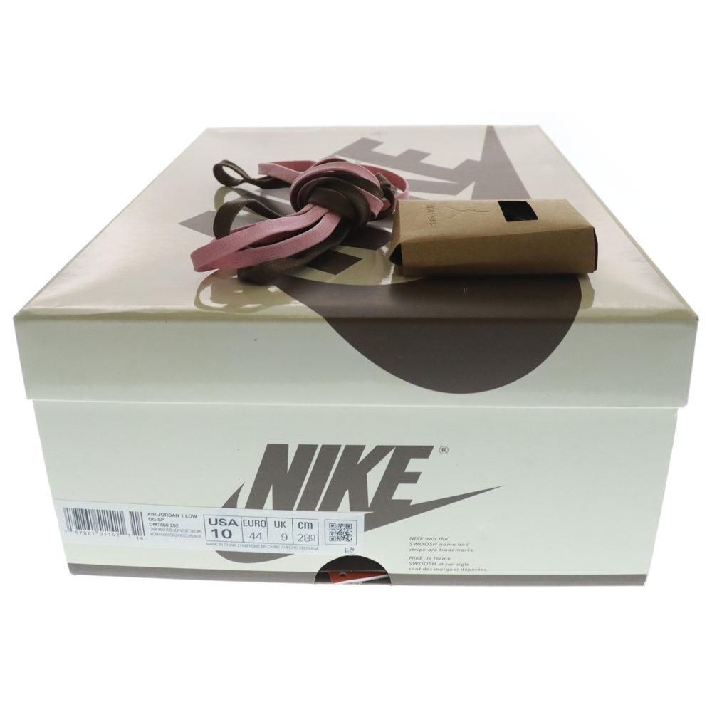 NIKE(ナイキ) ×TRAVIS SCOTT AIR JORDAN 1 LOW OG SP VELVET BROWN DM7866-202 トラヴィススコット エアジョーダン1 ローカットスニーカー ブラウン US10/28cm