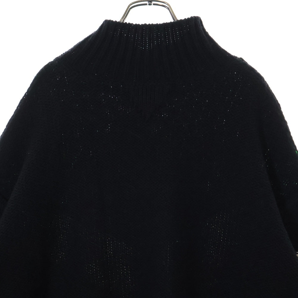BOTTEGA VENETA(ボッテガヴェネタ) 22SS センターラインデザイン タートルネックニットセーター グリーン/ブラック 684803 V1MI0