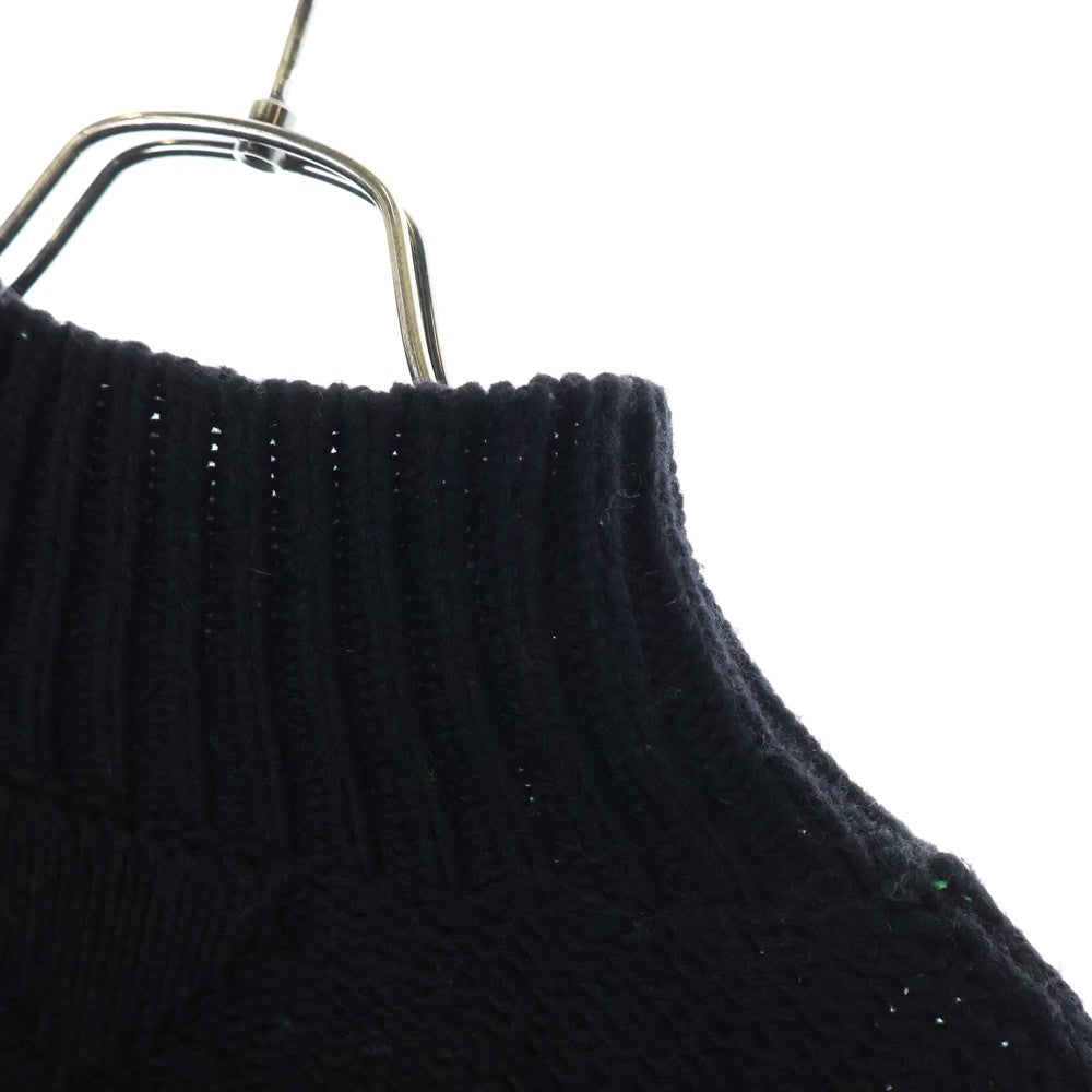 BOTTEGA VENETA(ボッテガヴェネタ) 22SS センターラインデザイン タートルネックニットセーター グリーン/ブラック 684803 V1MI0