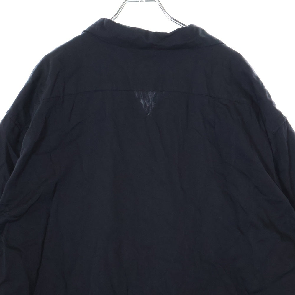 SCHOTT(ショット) コットン レーヨン ポケット付き半袖シャツ ブラック