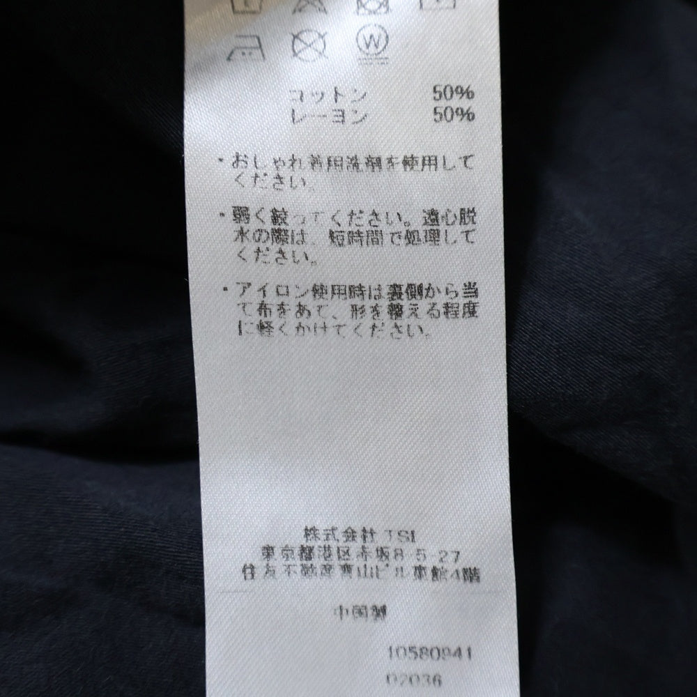 SCHOTT(ショット) コットン レーヨン ポケット付き半袖シャツ ブラック