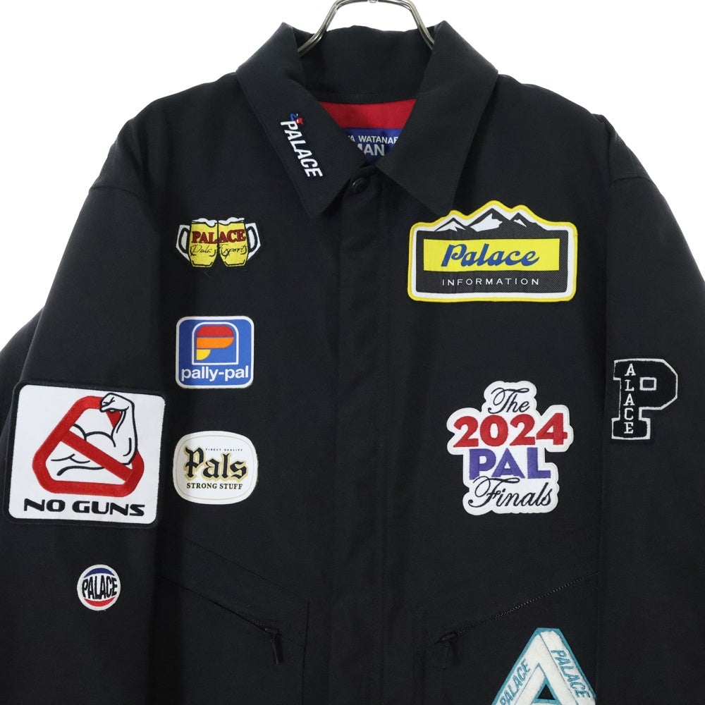 JUNYA WATANABE COMME des GARCONS(ジュンヤワタナベ コムデギャルソン) 24SS ×PALACE パレス ロゴ ワッペン 刺繍 ポリ キャンバス オールインワン ブラック WM-A001