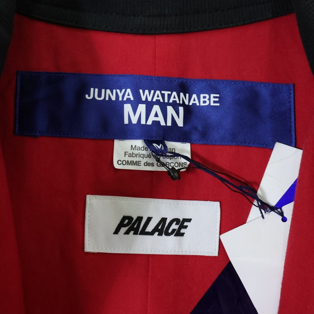 JUNYA WATANABE COMME des GARCONS(ジュンヤワタナベ コムデギャルソン) 24SS ×PALACE パレス ロゴ ワッペン 刺繍 ポリ キャンバス オールインワン ブラック WM-A001