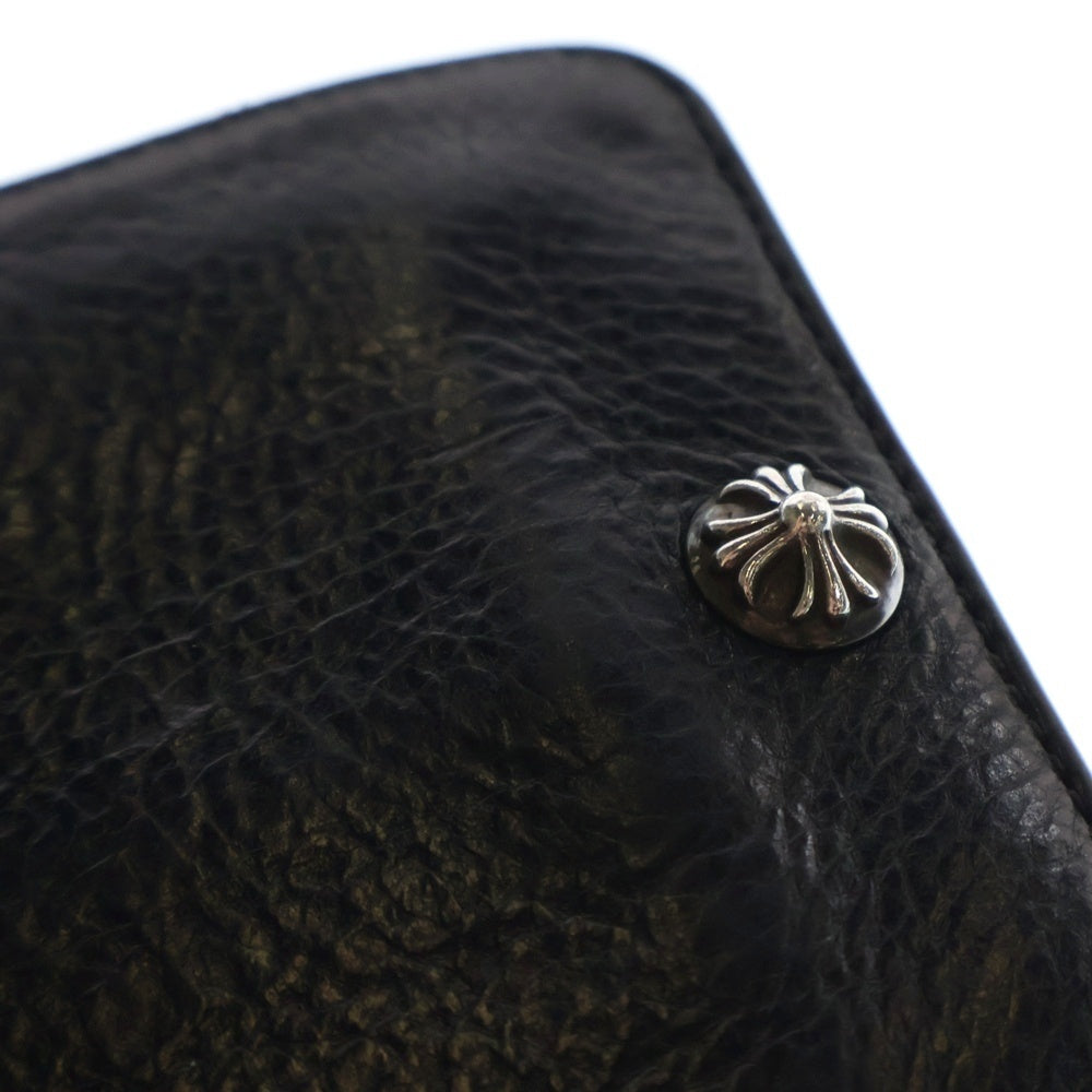 CHROME HEARTS(クロムハーツ) 1SNAP 1スナップ クロス ボールボタン レザーウォレット 財布 ブラック BCA361