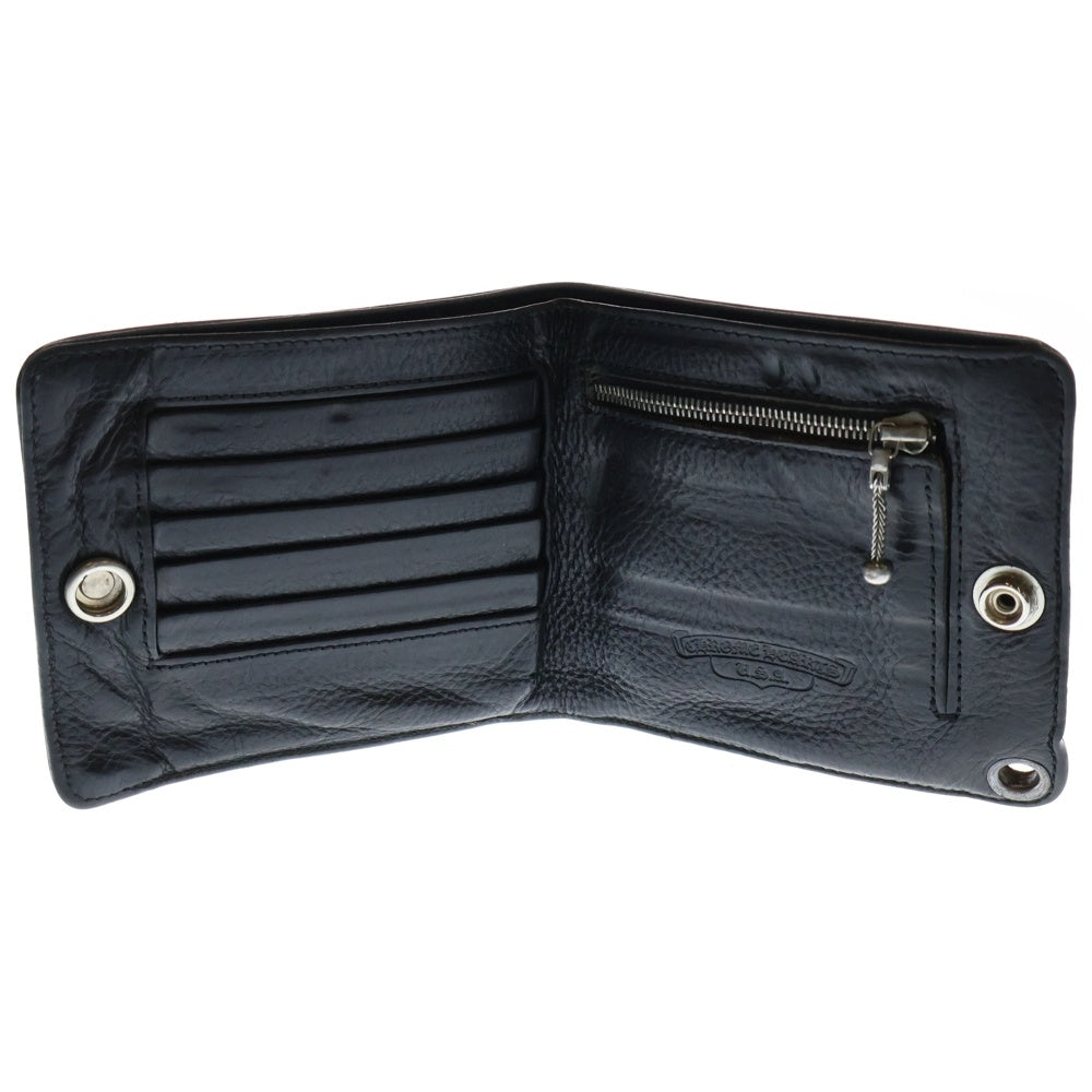 CHROME HEARTS(クロムハーツ) 1SNAP 1スナップ クロス ボールボタン レザーウォレット 財布 ブラック BCA361