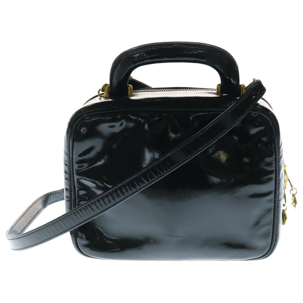 CHANEL(シャネル) ココマーク エナメル バニティバッグ ショルダーバッグ ブラック