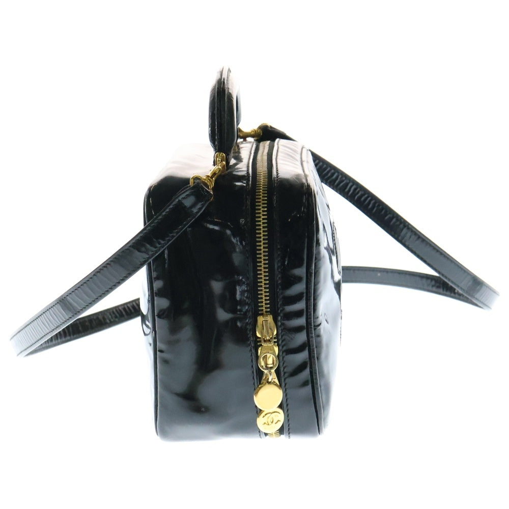 CHANEL(シャネル) ココマーク エナメル バニティバッグ ショルダーバッグ ブラック