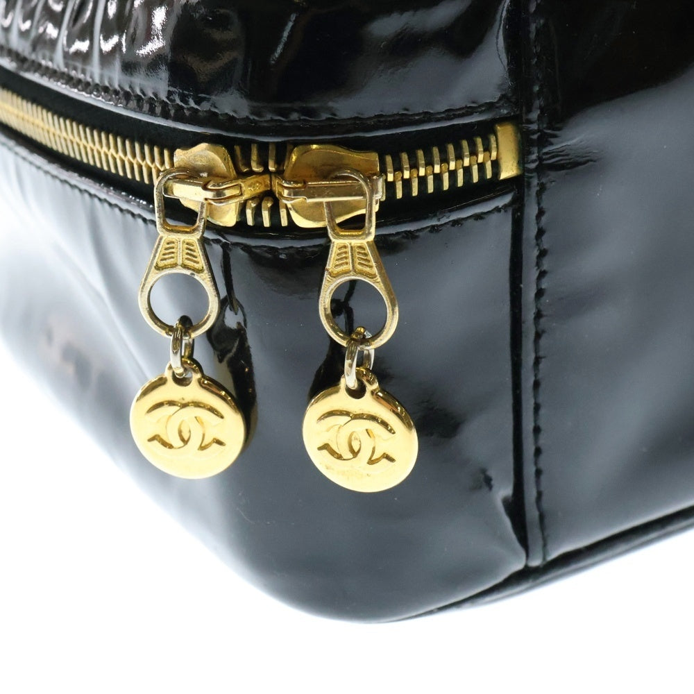CHANEL(シャネル) ココマーク エナメル バニティバッグ ショルダーバッグ ブラック