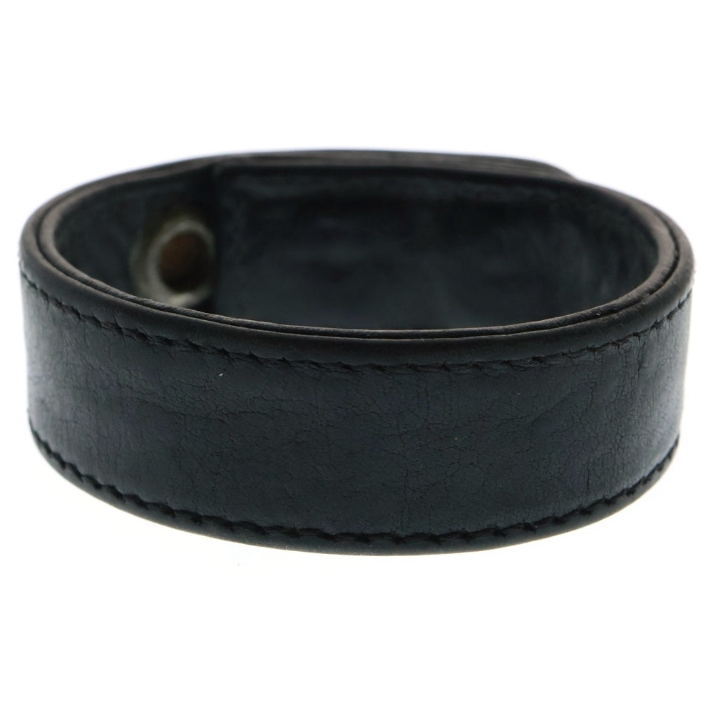 CHROME HEARTS(クロムハーツ) 3BTN 2SNP R&T リップアンドタン 3ボタン2スナップ レザーブレスレット ブラック/シルバー