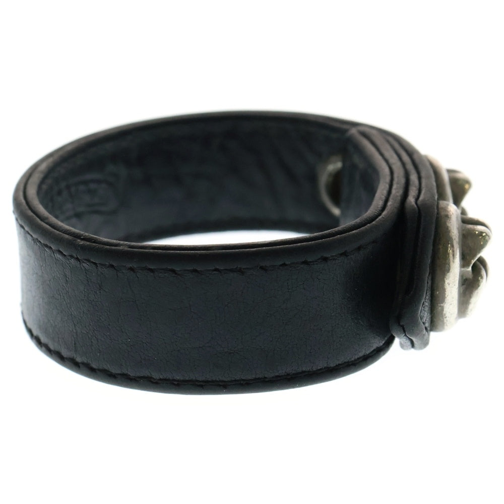 CHROME HEARTS(クロムハーツ) 3BTN 2SNP R&T リップアンドタン 3ボタン2スナップ レザーブレスレット ブラック/シルバー