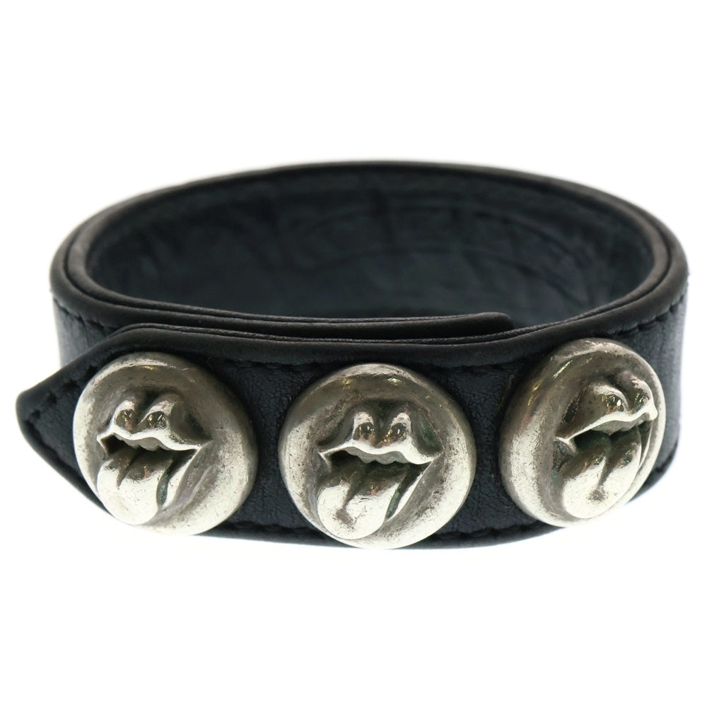 CHROME HEARTS(クロムハーツ) 3BTN 2SNP R&T リップアンドタン 3ボタン2スナップ レザーブレスレット ブラック/シルバー