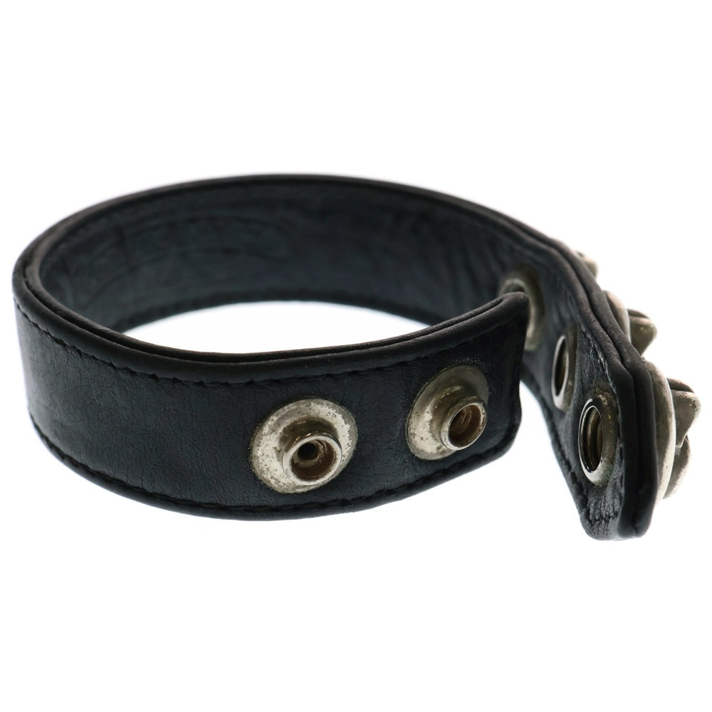 CHROME HEARTS(クロムハーツ) 3BTN 2SNP R&T リップアンドタン 3ボタン2スナップ レザーブレスレット ブラック/シルバー