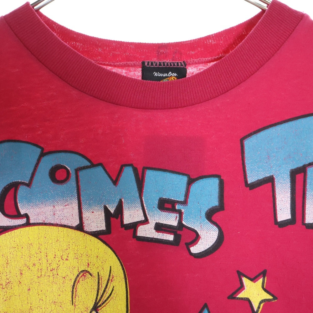 VINTAGE(ヴィンテージ) 90S Looney Tunes Space Jam ルーニーチューンズ スペースジャム フロントプリント半袖Tシャツ ピンク