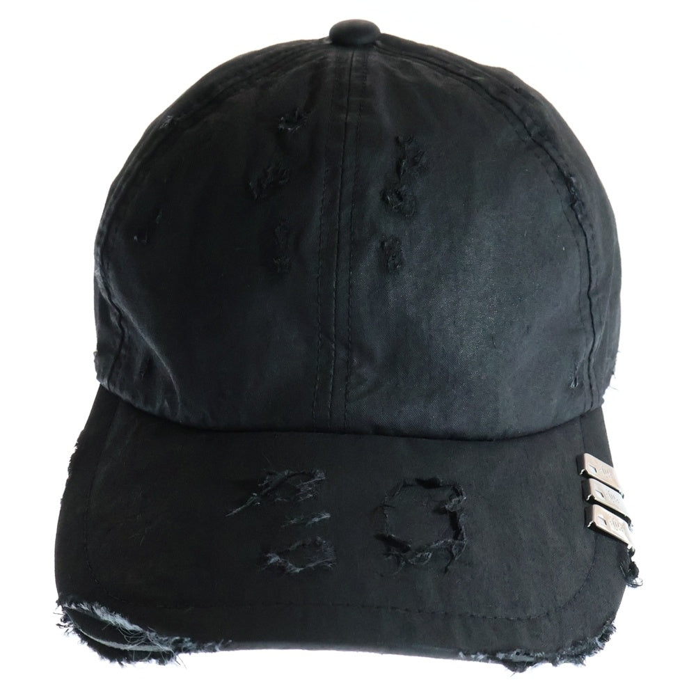 Marking Distance(マーキングディスタンス) CRUST HAT ダメージ加工 帽子 キャップ ブラック MD5SXY01AP