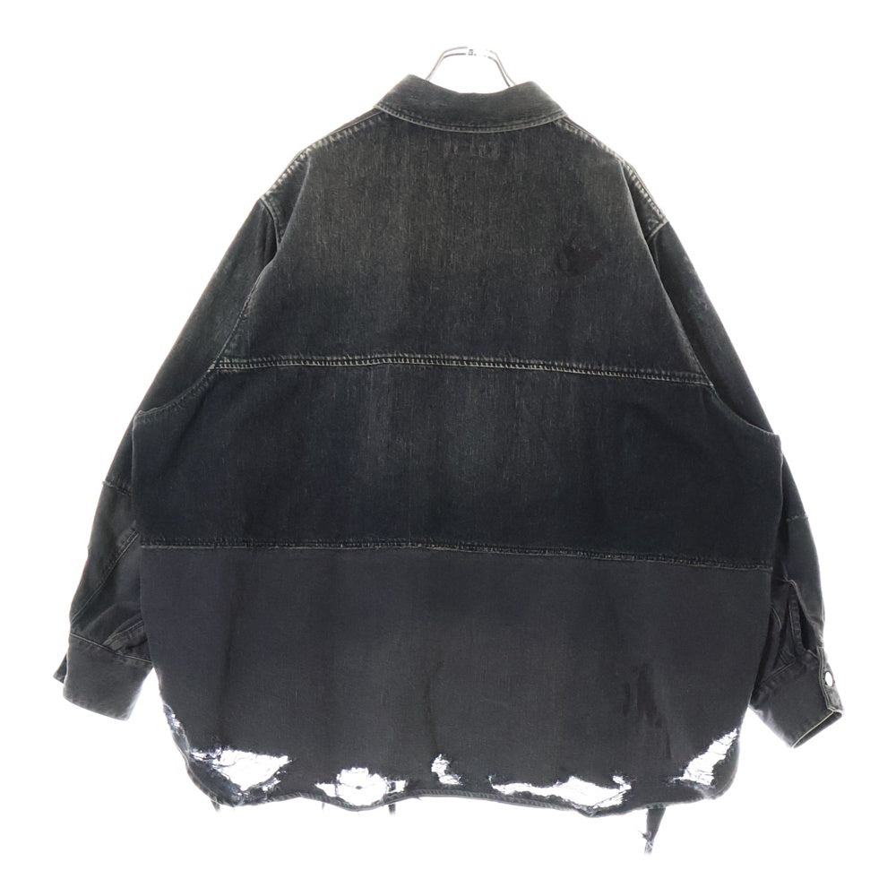 Jieda(ジエダ) OVER SIZE DAMAGE DENIM JACKET オーバーサイズ ダメージ加工 デニムジャケット ブラック Jie-23W-SH05