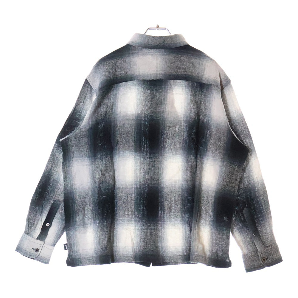 STUSSY(ステューシー) Loose Weave Plaid Shirt チェック柄 長袖 シャツ グレー 1110360